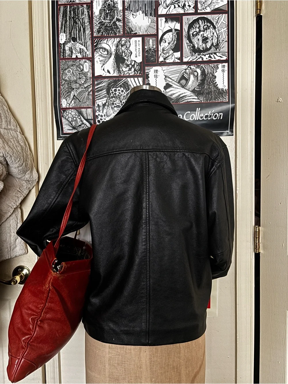 GAP Black Leather Bomber Jacket